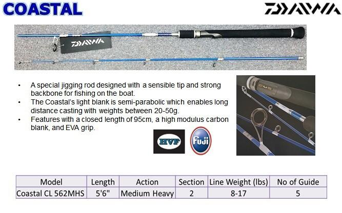 Daiwa Coastal CL Boat Spinning Rod 5 feet 6in