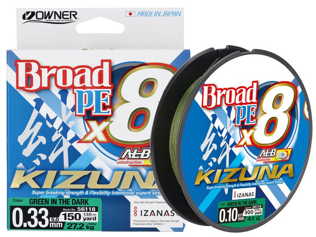 Owner Kizuna Broad PE X8 Braided Line Green