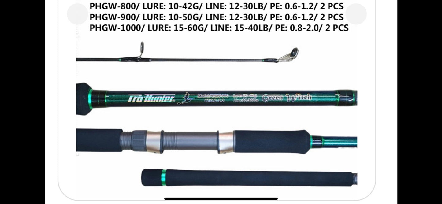 Prohunter Green Witch Shore Luring Spinning Rods
