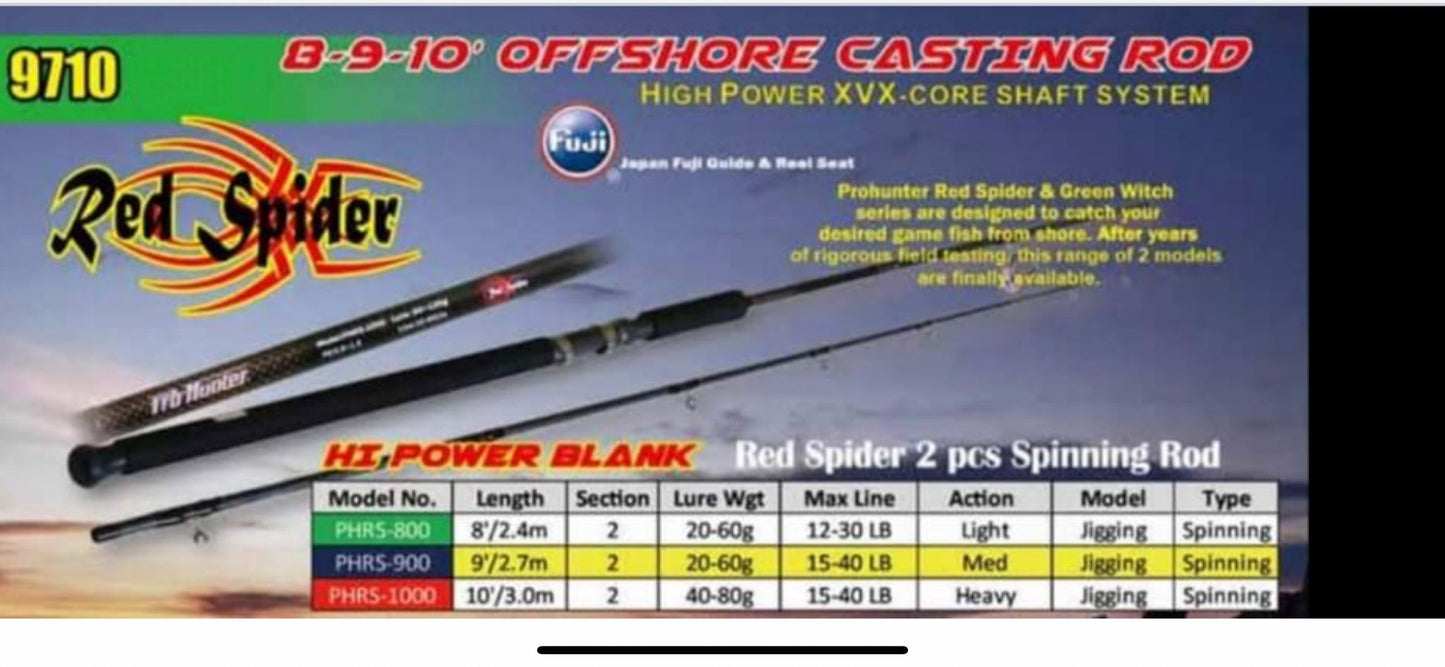 Prohunter Red Spider Shore Jigging Spinning Rods