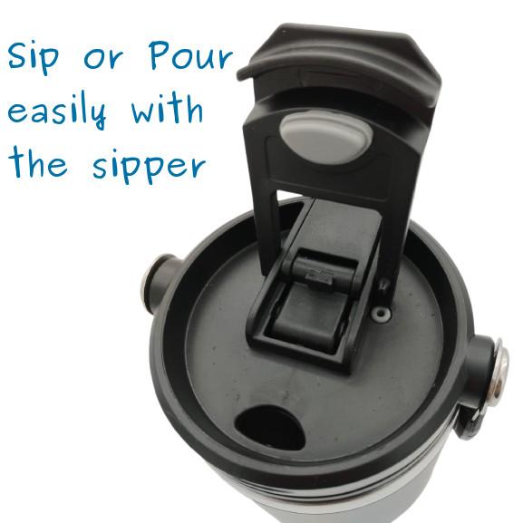 Insulated Bottle Stainless Steel Vacuum Thermos Tumbler Hot Cold Cup Black 600ml 750ml 890ml 1l 1.2l Straw