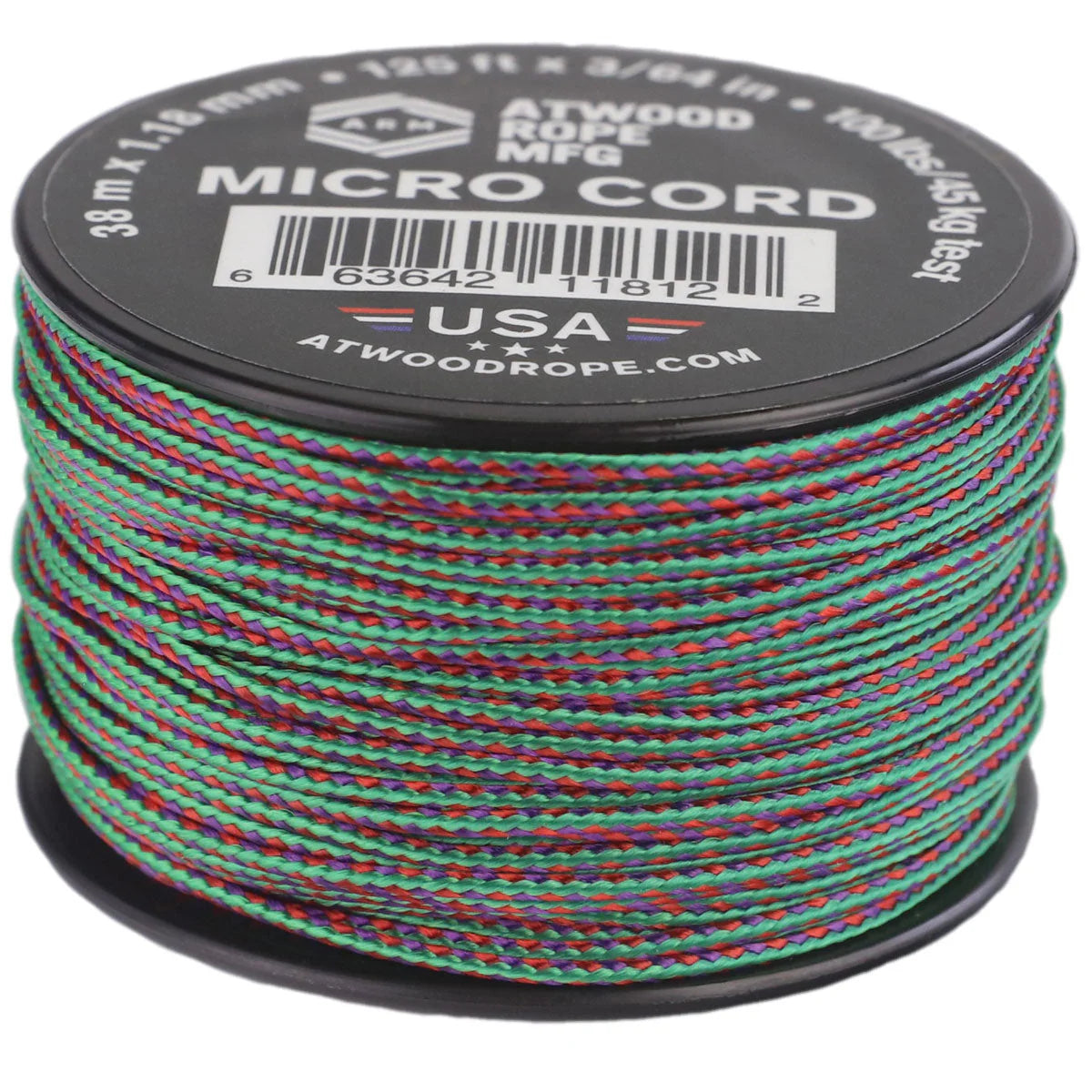 Atwood Micro Cord 1.18mm 38m - High Quality String - Made in USA - Breaks at 46kg - Braided Rope on Spool