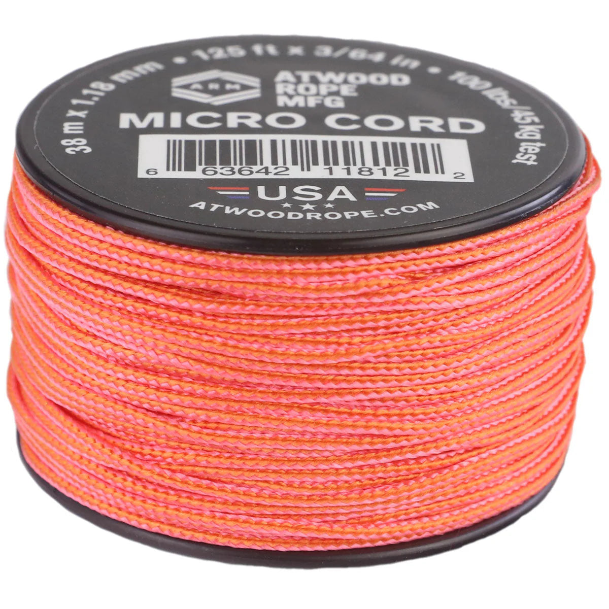 Atwood Micro Cord 1.18mm 38m - High Quality String - Made in USA - Breaks at 46kg - Braided Rope on Spool