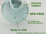 Nalgene 1l Water Bottles - Wide Mouth - 32oz - Made in USA - Sustain Tritan