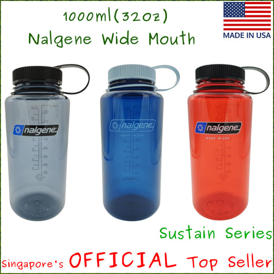 Nalgene 1l Water Bottles - Wide Mouth - 32oz - Made in USA - Sustain Tritan