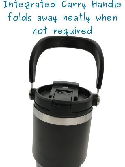 Insulated Bottle Stainless Steel Vacuum Thermos Tumbler Hot Cold Cup Black 600ml 750ml 890ml 1l 1.2l Straw