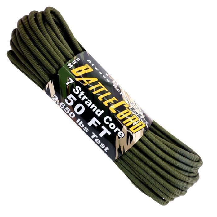 Atwood 5.6mm Paracord - Battlecord - Made in USA - 15m Length - 1202 kg Breaking Strength - Battle Ready