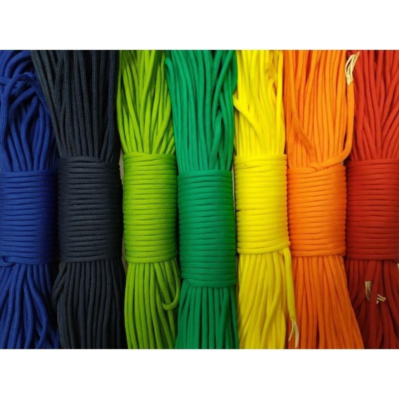 550 Paracord 100ft (30m) Solid Colours - Blues, Greens, Oranges, Yellows, Reds, Pinks, Purple, Black, White, Tacticals