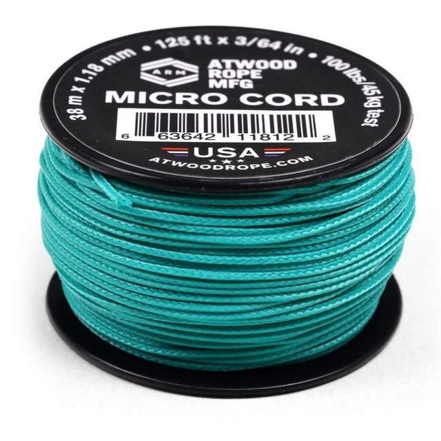 Atwood Micro Cord 1.18mm 38m - High Quality String - Made in USA - Breaks at 46kg - Braided Rope on Spool