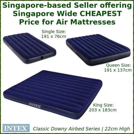 Intex Airbed Air Mattress - Single, Super Single, Double, Super Queen & King