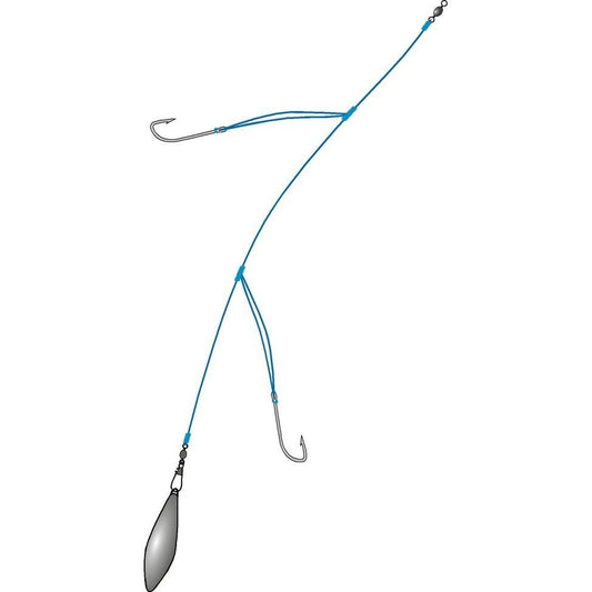 Technic Paternoster 2 Beak Hooks Pre-tied Rig - Sizes 6 to 2/0 - FC Line - Components made in Japan