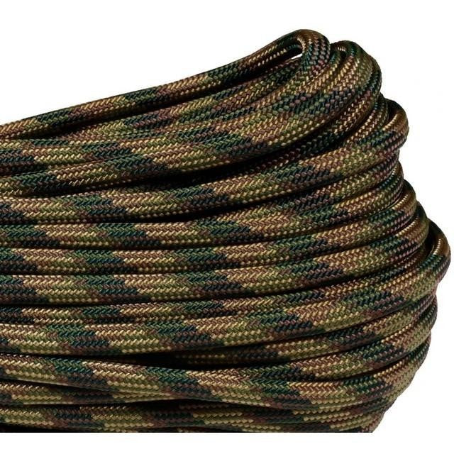 Atwood 550 Paracord - Camo Colours - 30m (100ft) length - 4mm - Made in USA - 7 Strand Core - Greens, Desert, Arctic