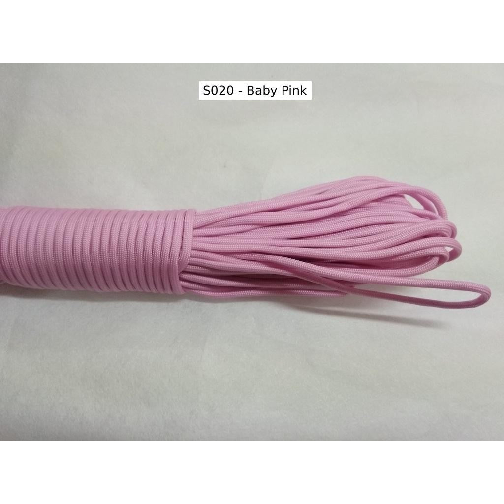 550 Paracord 100ft (30m) Solid Colours - Blues, Greens, Oranges, Yellows, Reds, Pinks, Purple, Black, White, Tacticals