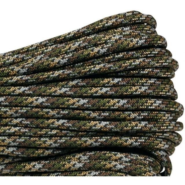 Atwood 550 Paracord - Camo Colours - 30m (100ft) length - 4mm - Made in USA - 7 Strand Core - Greens, Desert, Arctic