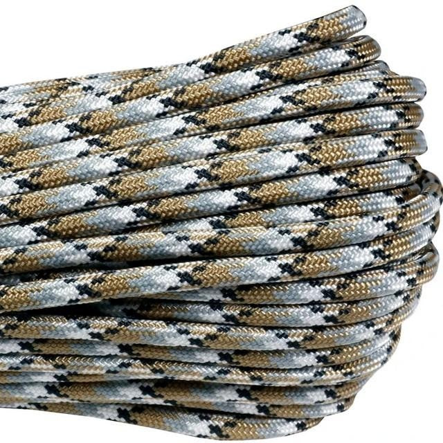 Atwood 550 Paracord - Camo Colours - 30m (100ft) length - 4mm - Made in USA - 7 Strand Core - Greens, Desert, Arctic