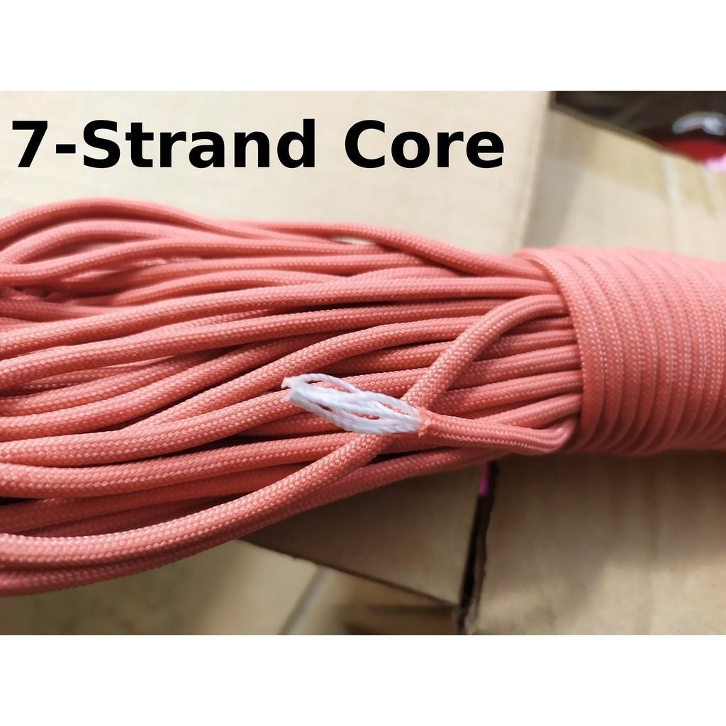 550 Paracord 100ft (30m) Solid Colours - Blues, Greens, Oranges, Yellows, Reds, Pinks, Purple, Black, White, Tacticals
