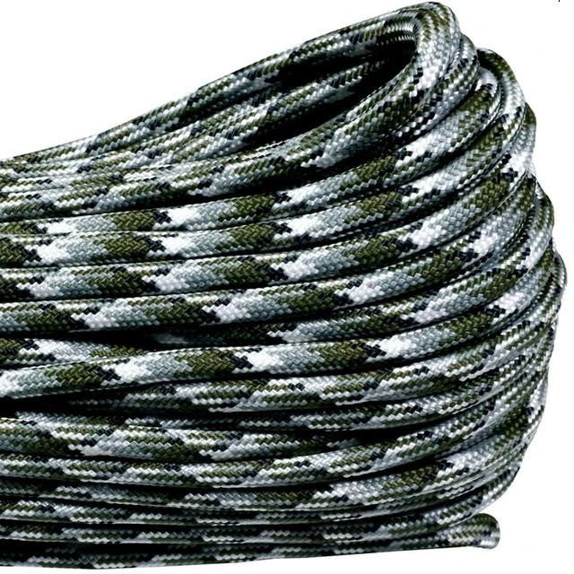Atwood 550 Paracord - Camo Colours - 30m (100ft) length - 4mm - Made in USA - 7 Strand Core - Greens, Desert, Arctic
