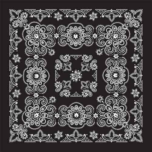The Bandana Co. Oversized Bandanas - 100% Cotton - Texas Paisley - Black and Navy