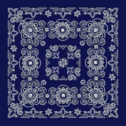 The Bandana Co. Oversized Bandanas - 100% Cotton - Texas Paisley - Black and Navy