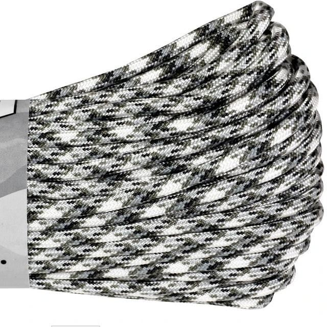 Atwood 550 Paracord - Camo Colours - 30m (100ft) length - 4mm - Made in USA - 7 Strand Core - Greens, Desert, Arctic
