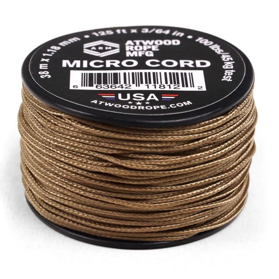 Atwood Micro Cord 1.18mm 38m - High Quality String - Made in USA - Breaks at 46kg - Braided Rope on Spool