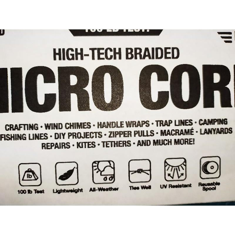 Atwood Micro Cord 1.18mm 38m - High Quality String - Made in USA - Breaks at 46kg - Braided Rope on Spool