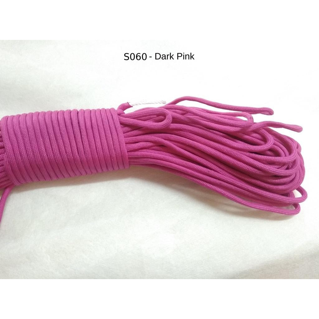 550 Paracord 100ft (30m) Solid Colours - Blues, Greens, Oranges, Yellows, Reds, Pinks, Purple, Black, White, Tacticals