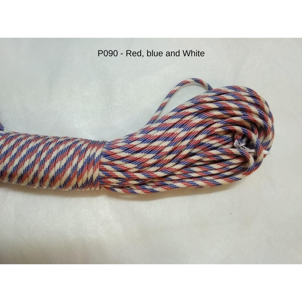 550 Paracord 100ft Patterns - Blues, Grays & Multi-Colour (Rainbows) - 4mm - 7 strand - China Cord - SG Stock