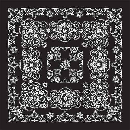 The Bandana Co. Oversized Bandanas - 100% Cotton - Texas Paisley - Black and Navy