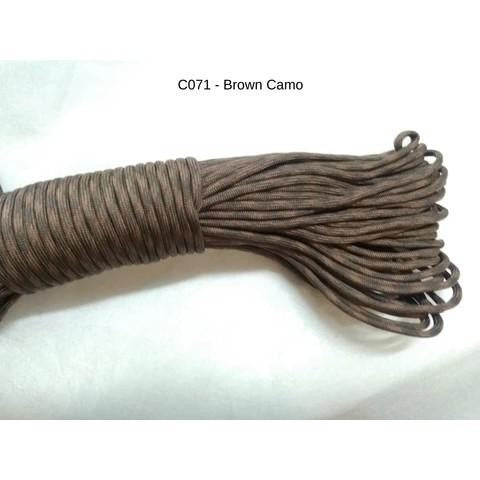 550 Paracord 100ft (30m) Camo Colours, Brown and Black Patterns - Camouflage - Tactical - 4mm - 7 strand - SG Stock