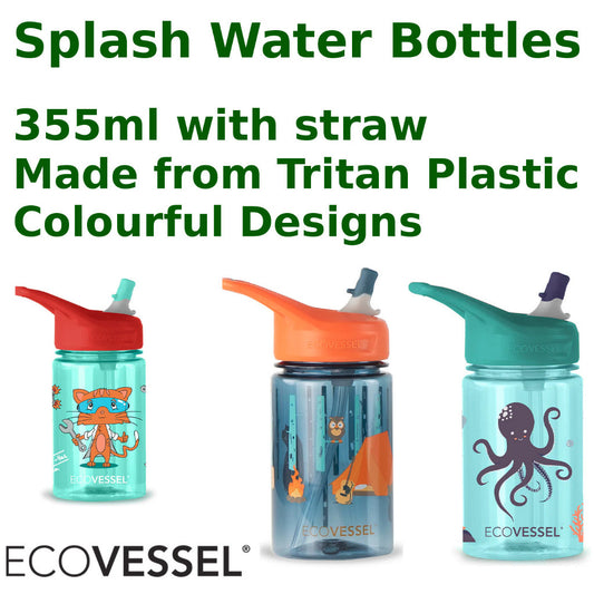 Ecovessel Splash - Kids Straw Water Bottle - 355ml