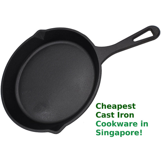 Cast Iron Skillet - 16 to 25cm - SG Cheapest, Rust-resistant with Teflon Coating