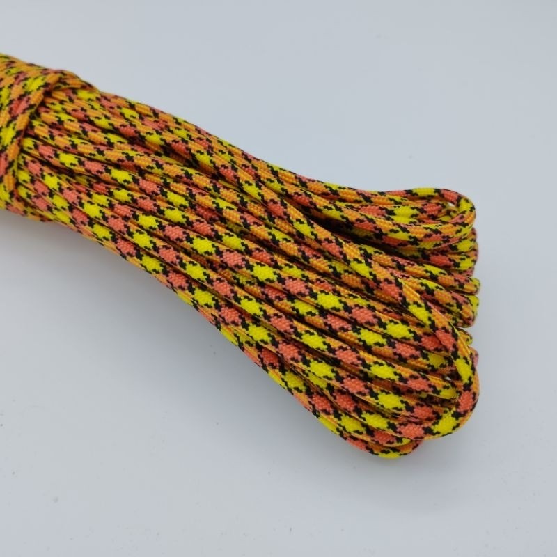 550 Paracord 100ft Patterns - Red & Orange - 4mm - 7 strand - China Cord - SG Stock - String