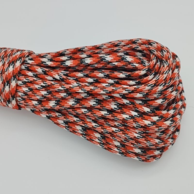 550 Paracord 100ft Patterns - Red & Orange - 4mm - 7 strand - China Cord - SG Stock - String