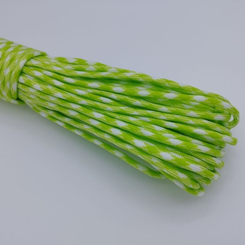 550 Paracord 100ft (30m) Yellow and Green Patterns - 4mm - 7 strand - SG Stock