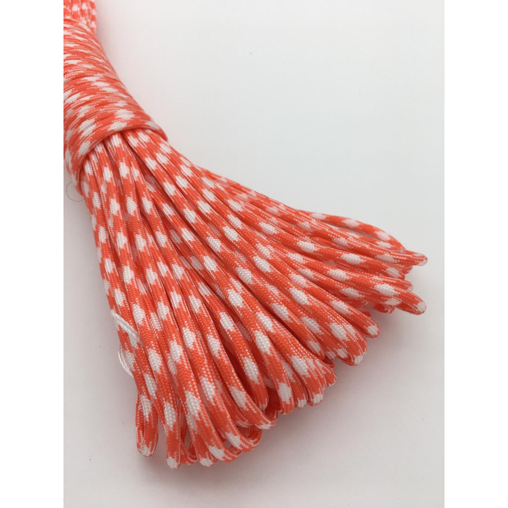 550 Paracord 100ft Patterns - Red & Orange - 4mm - 7 strand - China Cord - SG Stock - String