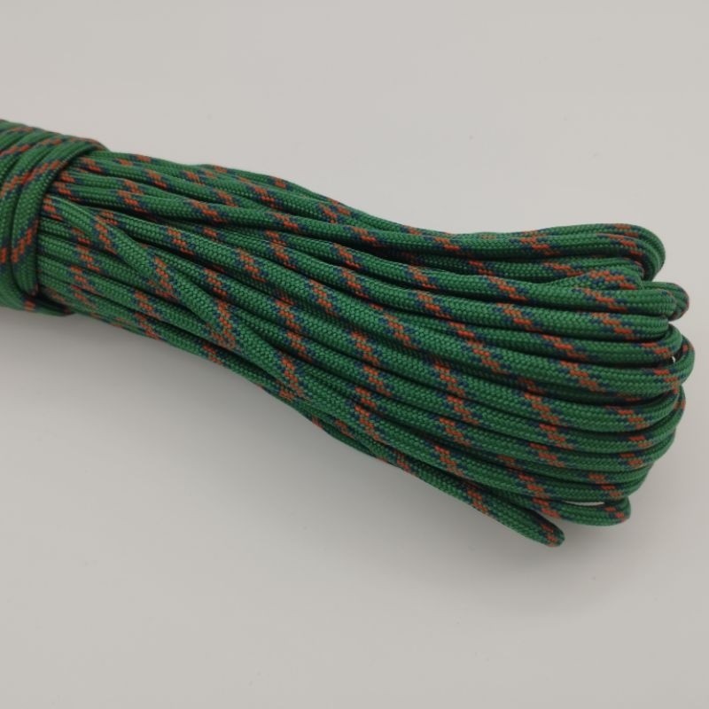 550 Paracord 100ft (30m) Yellow and Green Patterns - 4mm - 7 strand - SG Stock