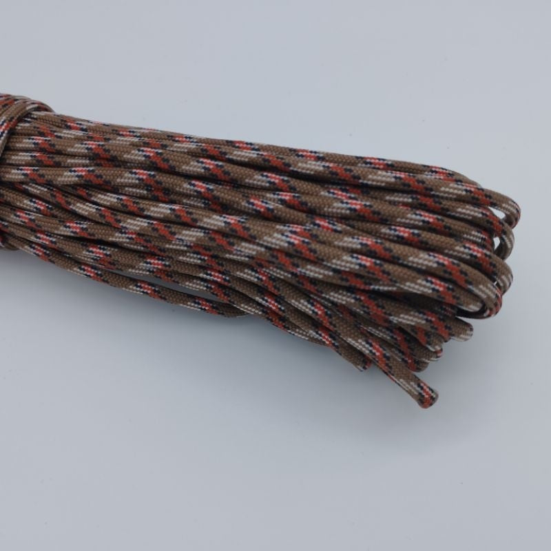 550 Paracord 100ft (30m) Camo Colours, Brown and Black Patterns - Camouflage - Tactical - 4mm - 7 strand - SG Stock