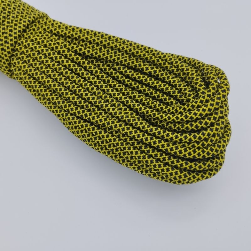 550 Paracord 100ft (30m) Yellow and Green Patterns - 4mm - 7 strand - SG Stock