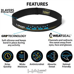 Halo Slim Pullover Headband Black 1"