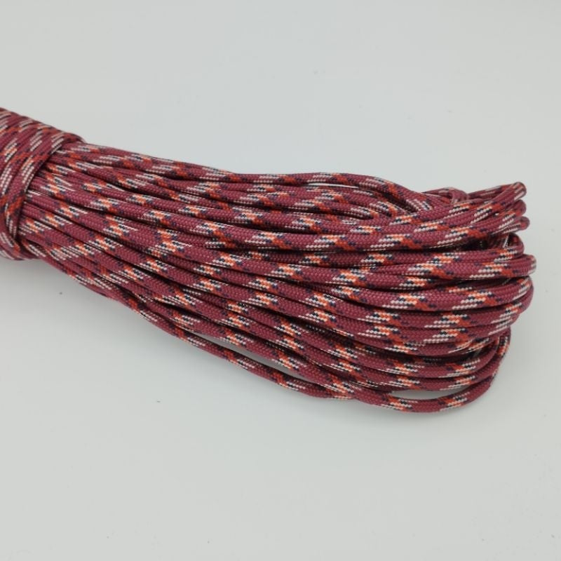 550 Paracord 100ft Patterns - Red & Orange - 4mm - 7 strand - China Cord - SG Stock - String