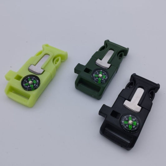 Paracord Survival Buckle - Whistle, Compass, Fire Starter