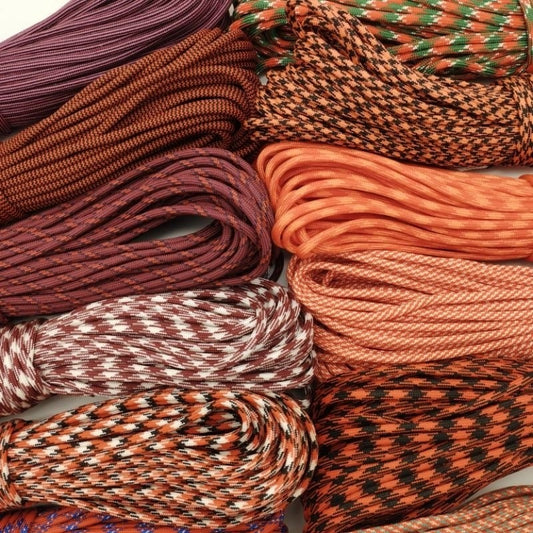 550 Paracord 100ft Patterns - Red & Orange - 4mm - 7 strand - China Cord - SG Stock - String
