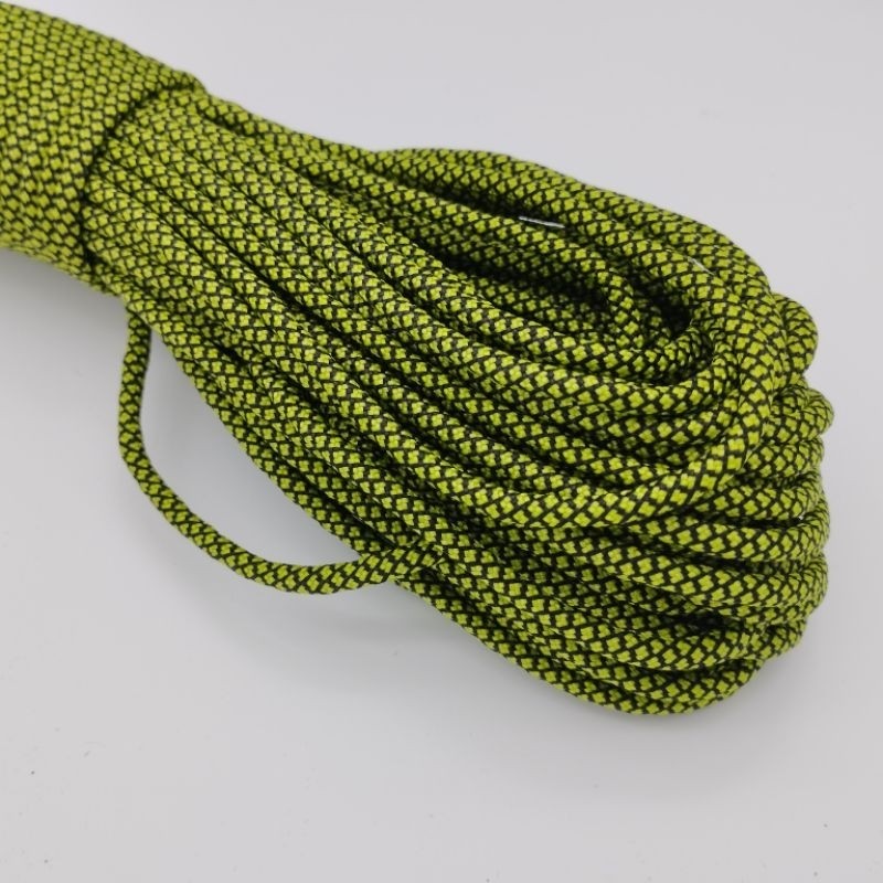 550 Paracord 100ft (30m) Yellow and Green Patterns - 4mm - 7 strand - SG Stock