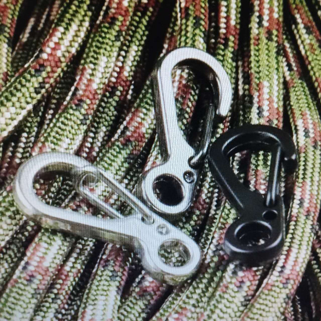 Mini Metal Snap Carabiner - Spring Loaded / Fits up to 550 Paracord Cord Buckle / Backpack Snap - Hook - Keychain