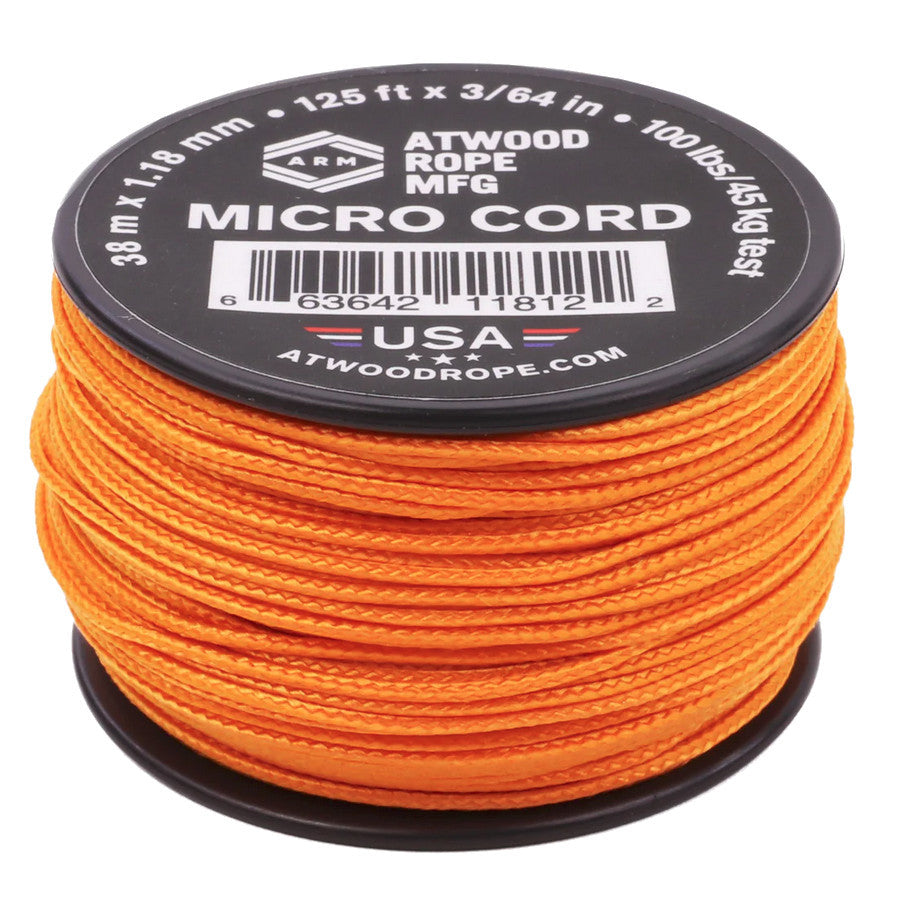 Atwood Micro Cord 1.18mm 38m - High Quality String - Made in USA - Breaks at 46kg - Braided Rope on Spool