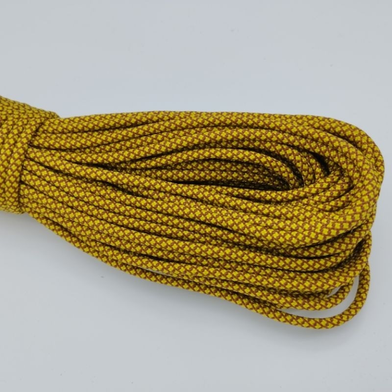550 Paracord 100ft (30m) Yellow and Green Patterns - 4mm - 7 strand - SG Stock