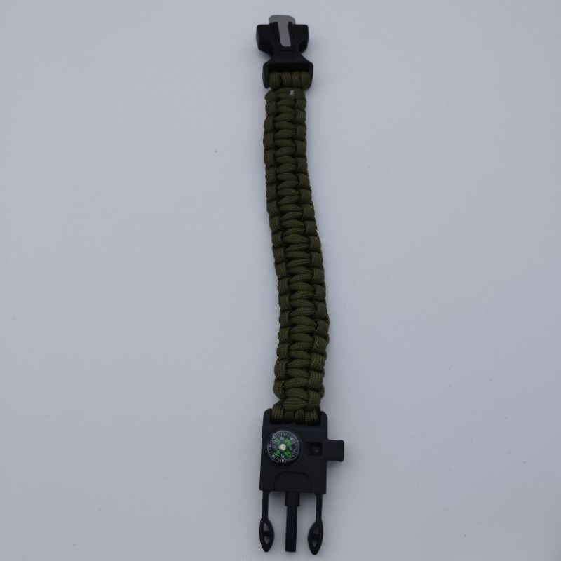 Paracord Bracelet with Survival Buckle 10inches / 25.5cm - Compass, Fire Starter, Whistle
