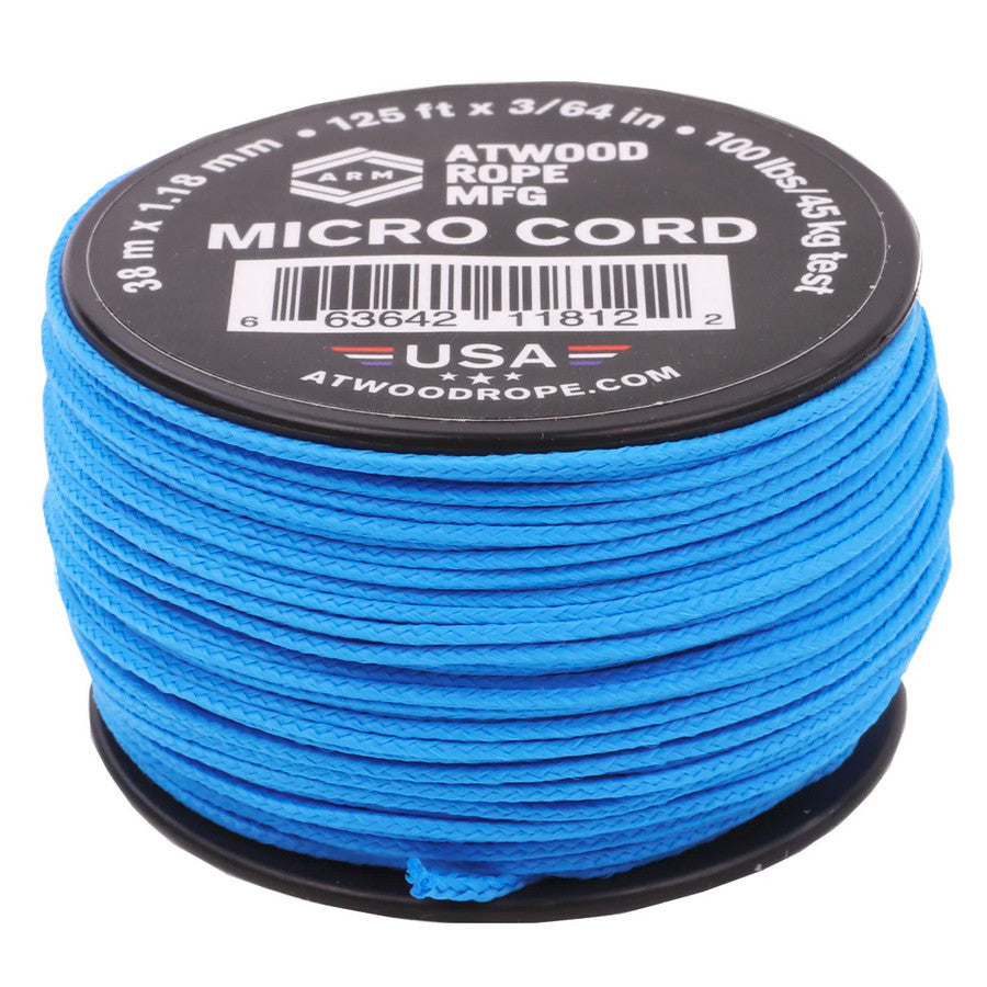 Atwood Micro Cord 1.18mm 38m - High Quality String - Made in USA - Breaks at 46kg - Braided Rope on Spool