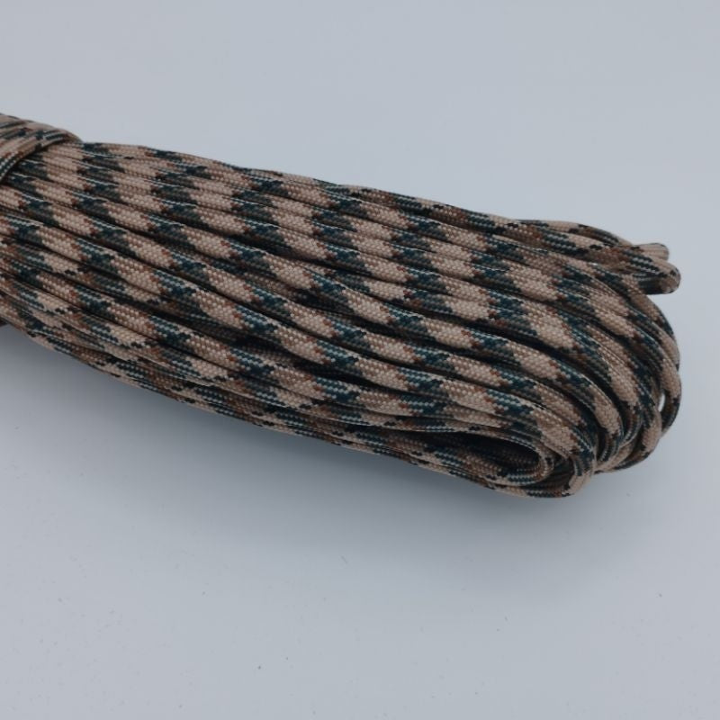 550 Paracord 100ft (30m) Camo Colours, Brown and Black Patterns - Camouflage - Tactical - 4mm - 7 strand - SG Stock